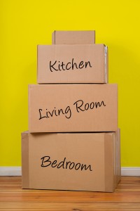 moving boxes labeled